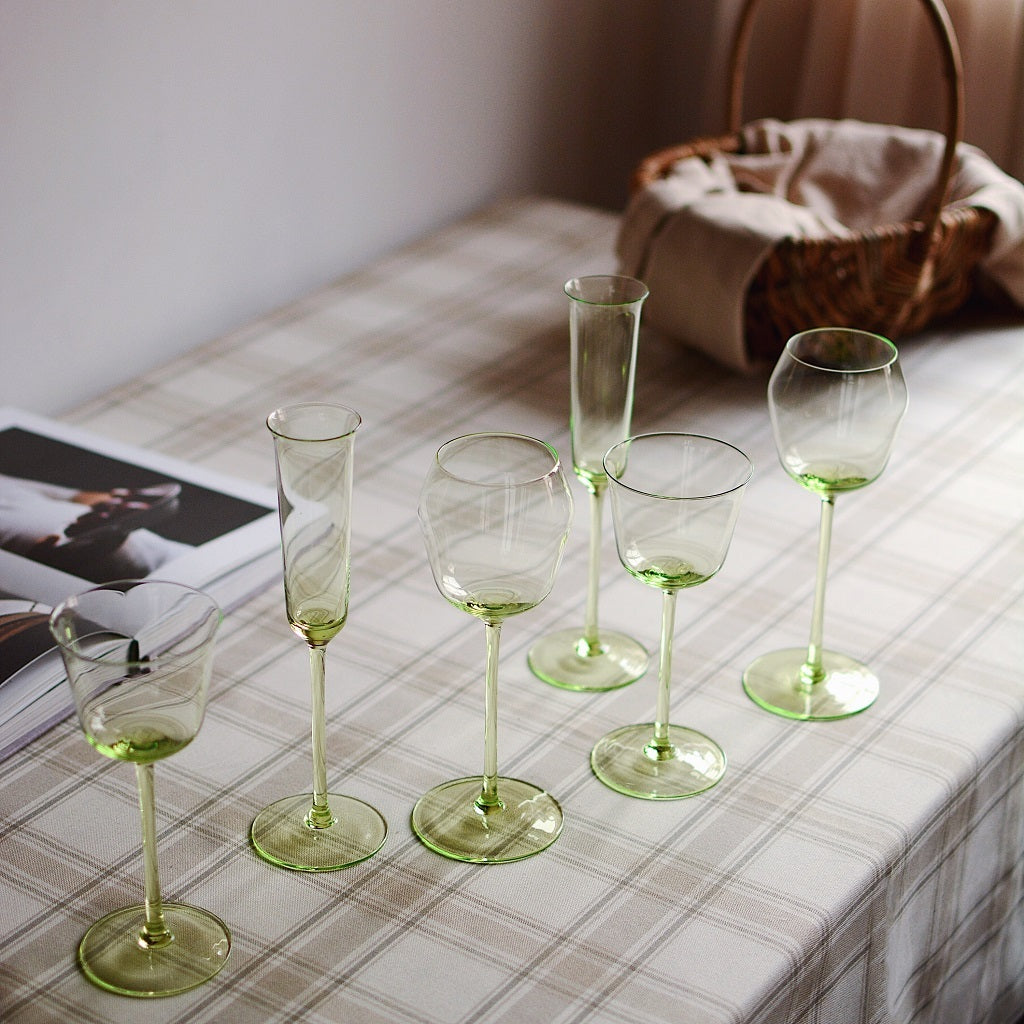 French Single Light Green Cider Glass Champagne Glass